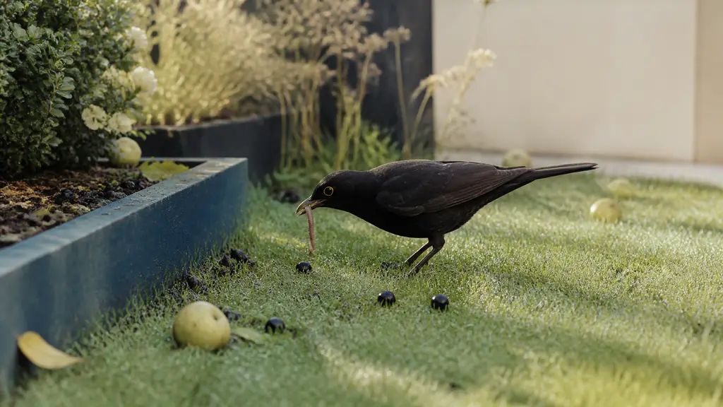 Merle nourriture : que mange-t-il selon les saisons ?